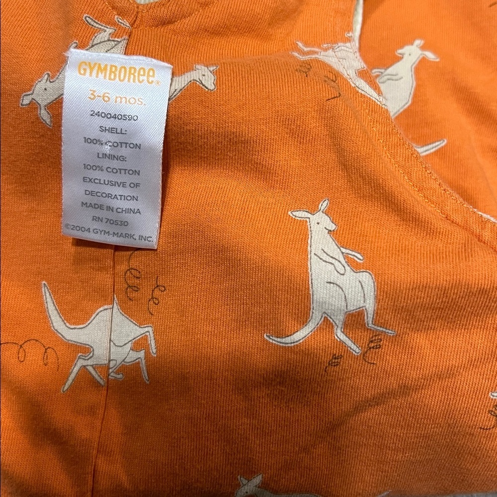 HTF Gymboree Vintage Kangaroo print overalls with stuffed kangaroo size 3-6M - Picture 9 of 14